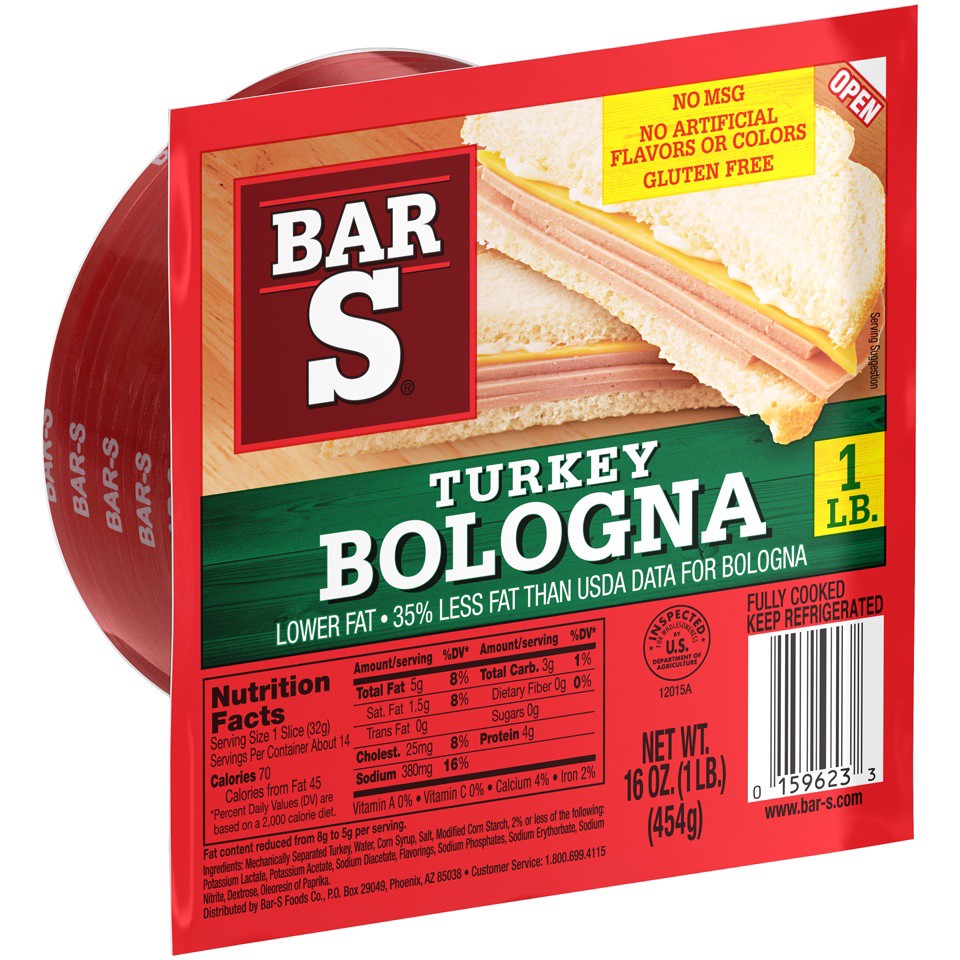 slide 5 of 7, Bar-S Turkey Bologna 16 oz, 16 oz
