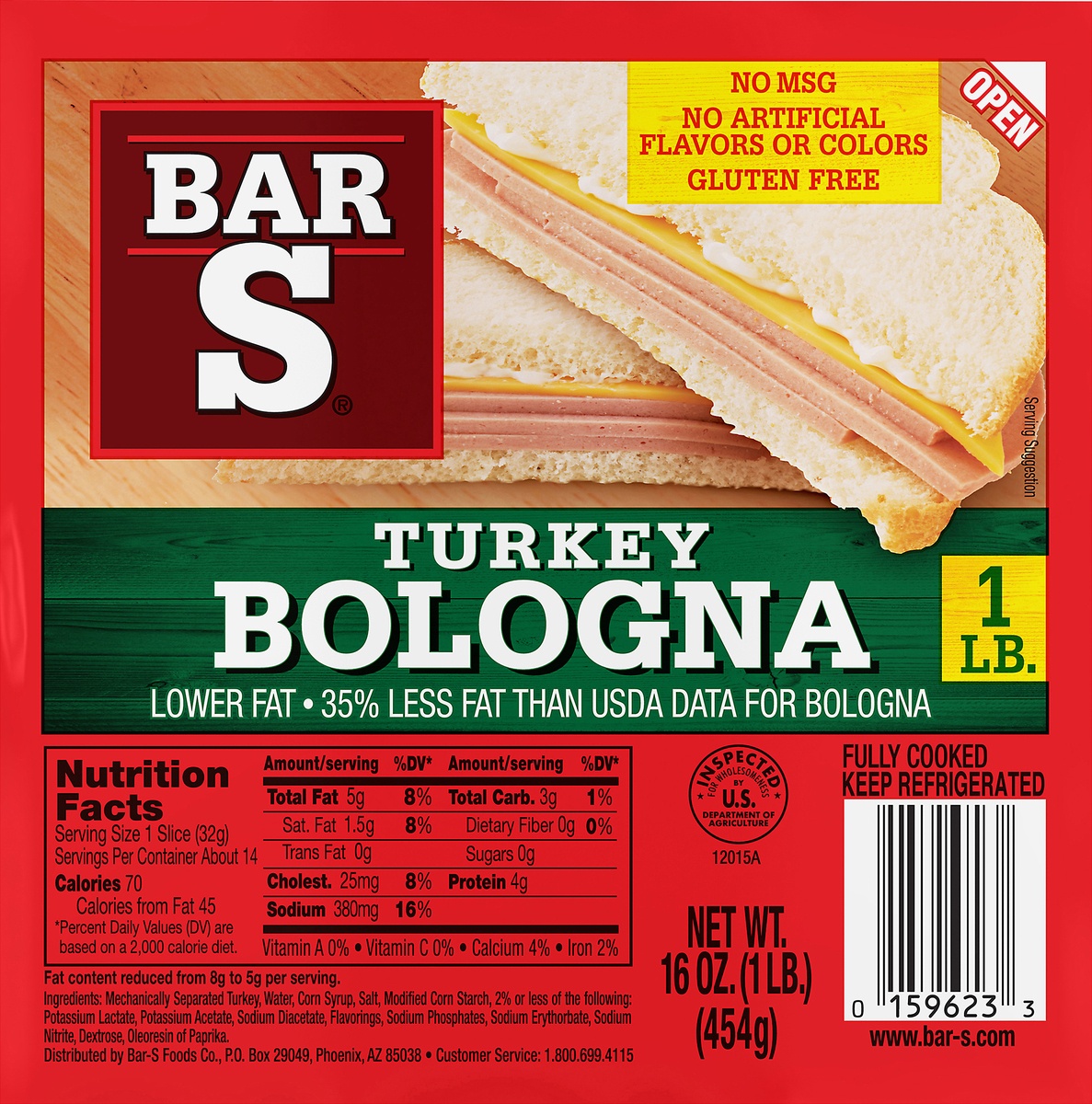 BarS Turkey Bologna 16 oz Shipt
