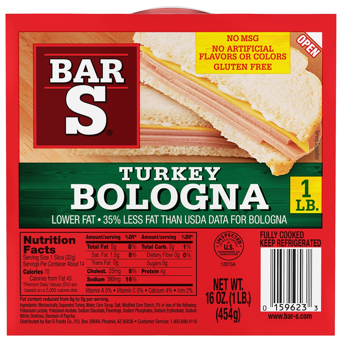 slide 1 of 7, Bar-S Bar S Turkey Bologna, 16 oz