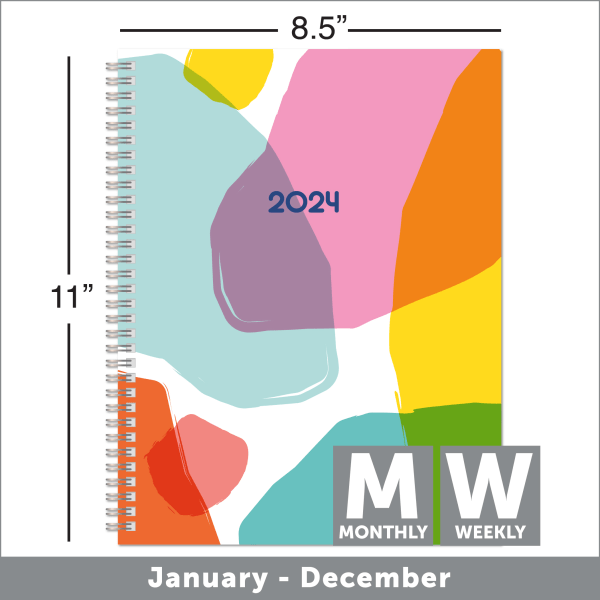 slide 4 of 7, Office Depot Brand Weekly/Monthly Planner, 8-1/2'' X 11'', Silver, January To December 2022, Od711830, 1 ct