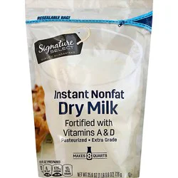 Signature Select Dry Milk Instant Nonfat With Vitamins A & D - 25.6 Oz