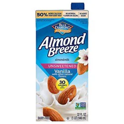 Almond Breeze Unsweetened Vanilla Shelf Stable Almond Milk - 32 Oz