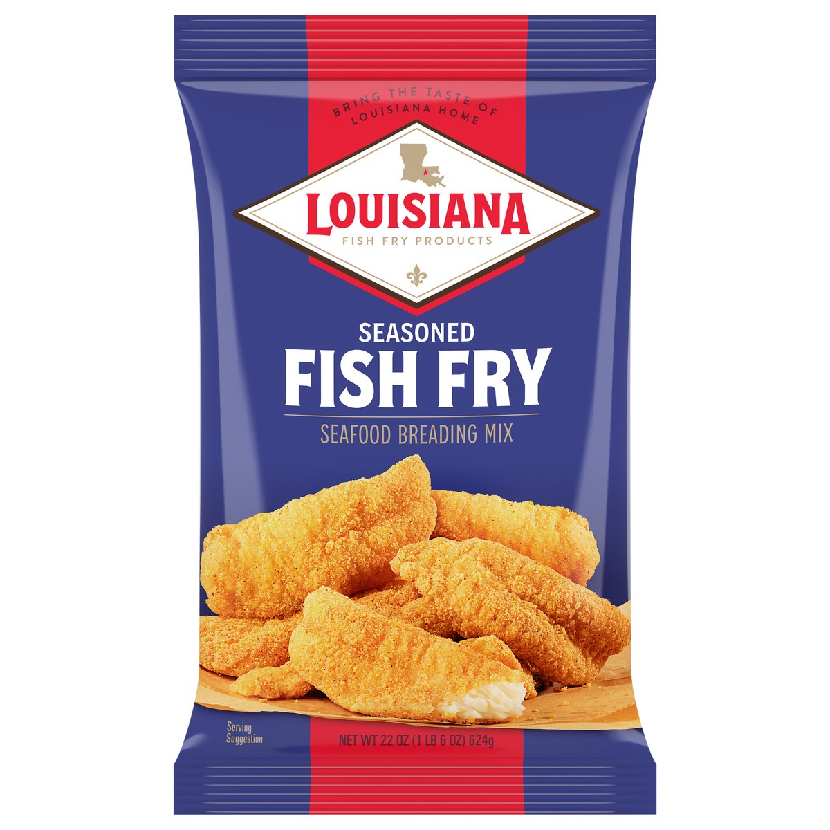 slide 1 of 11, Louisiana Fish Fry Products Seasoned Fish Fry Seafood Breading Mix 22 oz, 22 oz