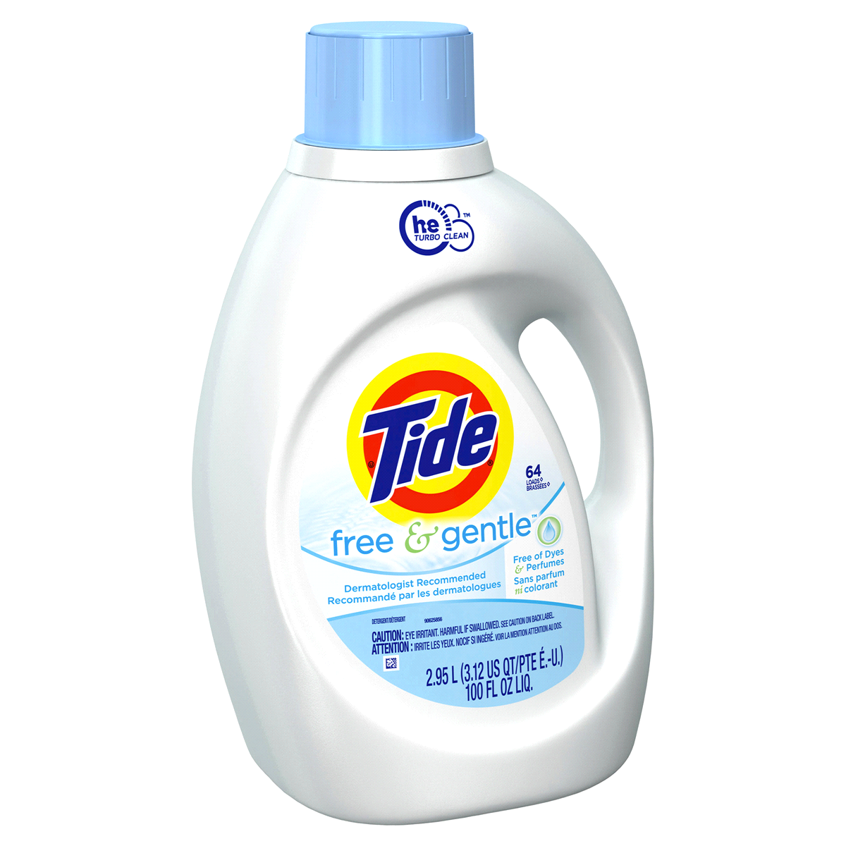 slide 2 of 5, Tide Free And Gentle High Efficiency Liquid Laundry Detergent, 100 oz