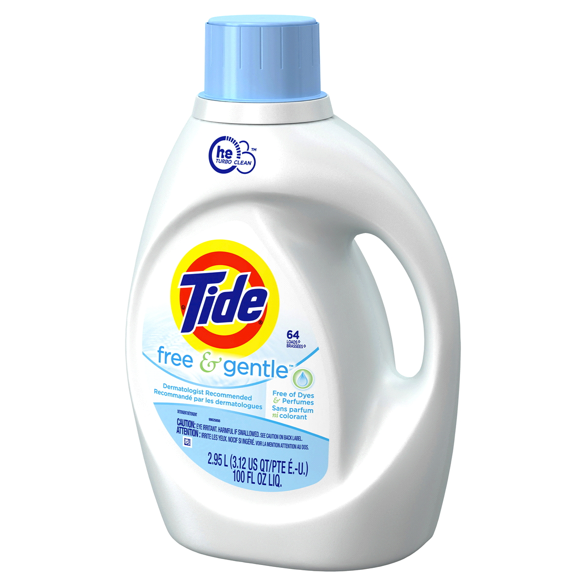 slide 3 of 5, Tide Free And Gentle High Efficiency Liquid Laundry Detergent, 100 oz