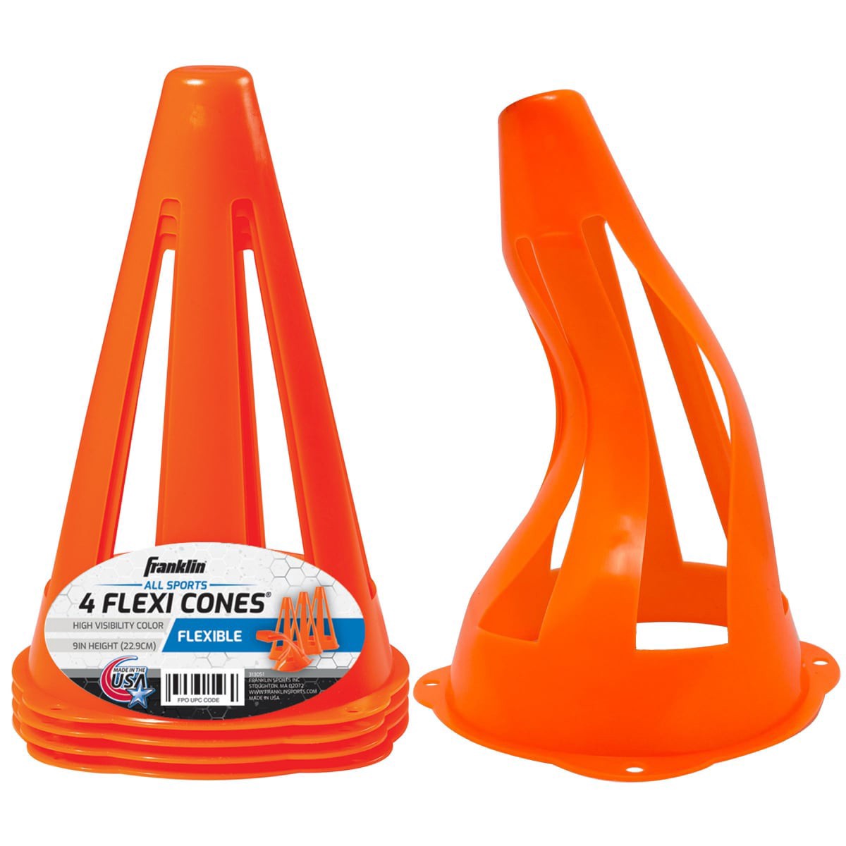 slide 1 of 25, Franklin Sports 9" Soccer Cones, 4 ct