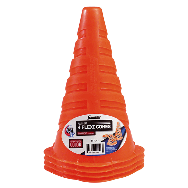 slide 1 of 1, Franklin Sports 9" Soccer Cones, 4 ct
