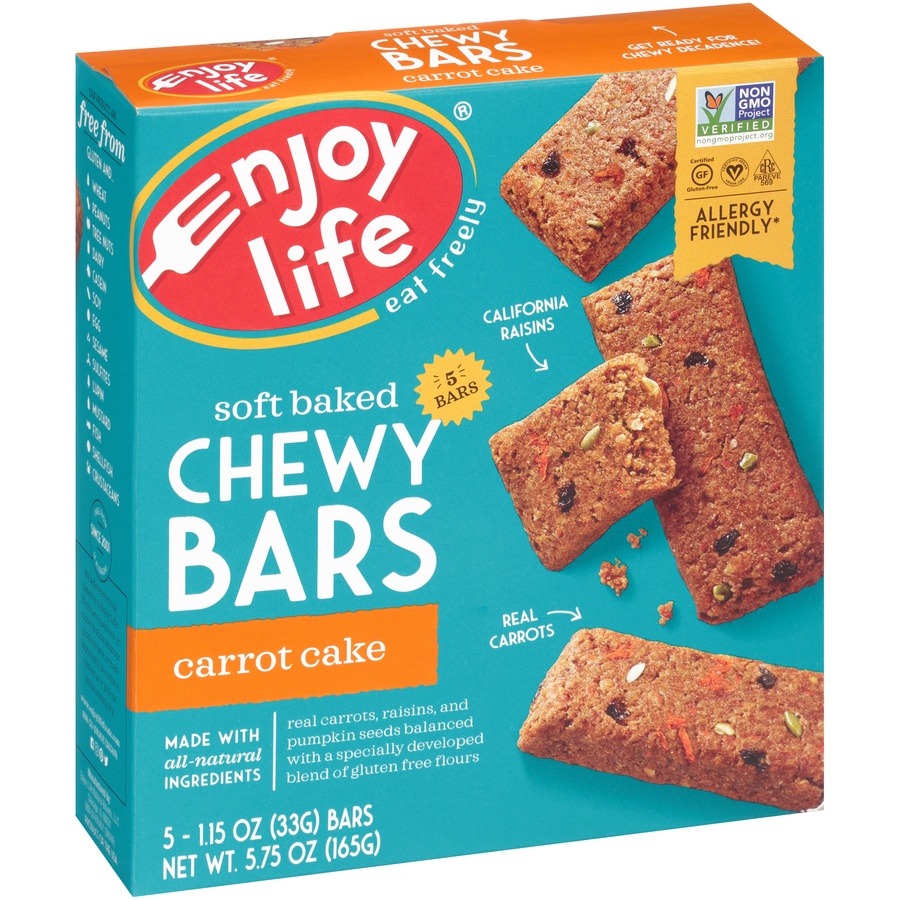 slide 4 of 8, Enjoy Life Carrot Cake Soft Baked Chewy Bars, 5 ct; 1.15 oz