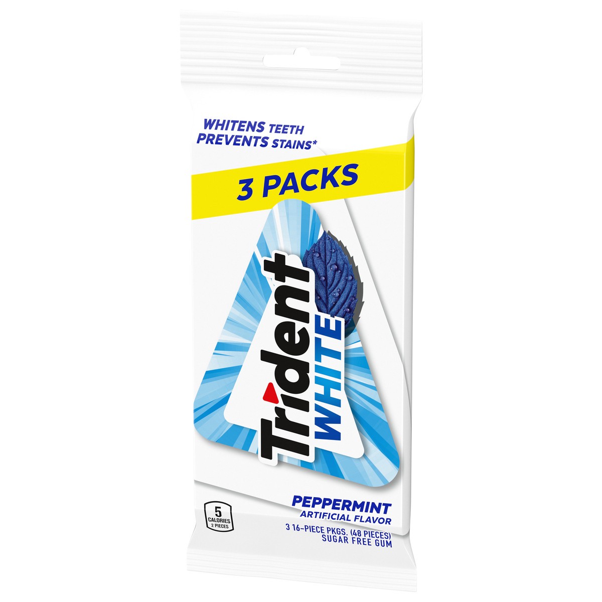 slide 3 of 9, Trident White Peppermint Sugar-Free Gum, 48 ct