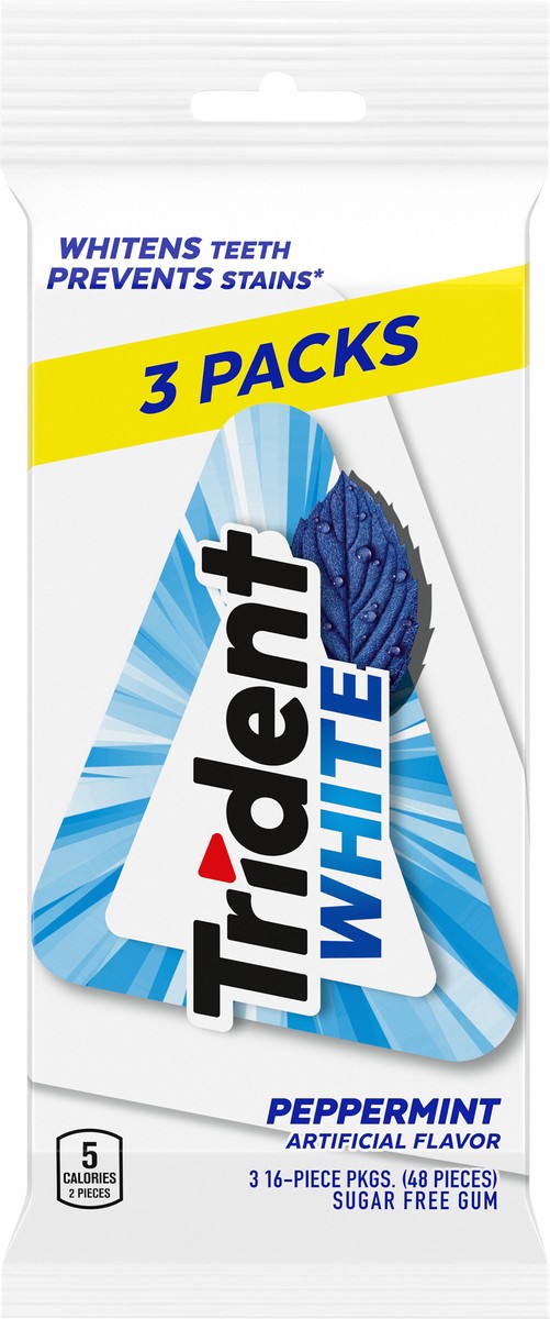 slide 6 of 9, Trident White Peppermint Sugar-Free Gum, 48 ct
