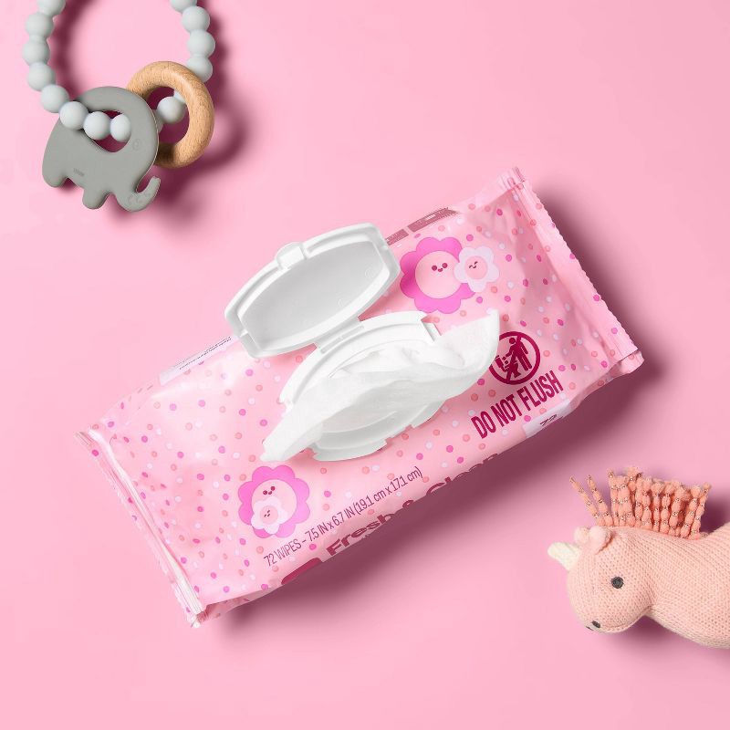 slide 2 of 6, Fresh & Clean Scented Baby Wipes - 72ct - up&up™, 72 ct