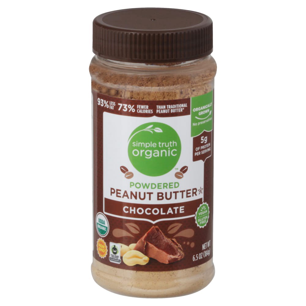 slide 1 of 4, Simple Truth Organic Powdered Chocolate Peanut Butter, 6.5 oz