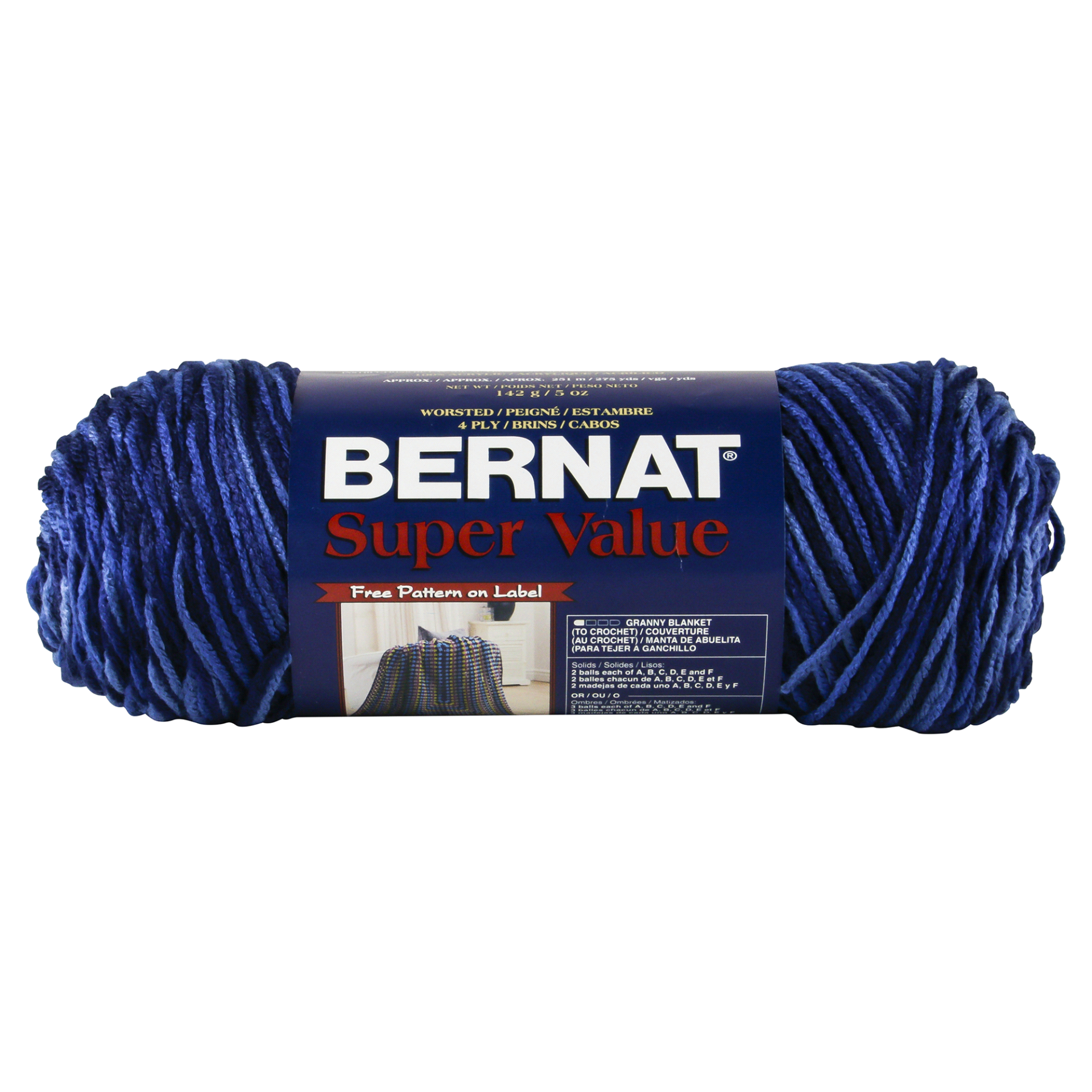 slide 1 of 3, Bernat Super Value Yarn - Denim Ombre, 1 ct