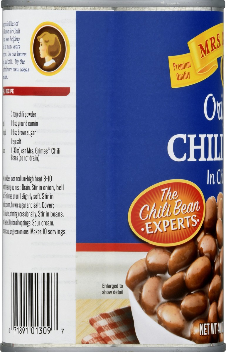 slide 4 of 10, Mrs. Grimes Original Style Chili Beans, 40 oz