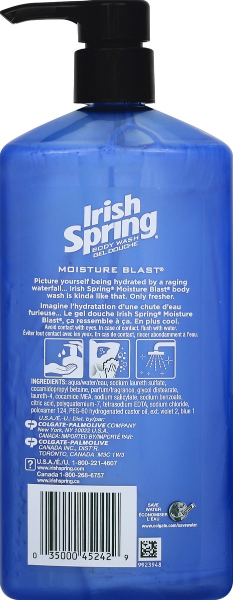 slide 2 of 6, Irish Spring Moisture Blast Pump Body Wash, 32 fl oz