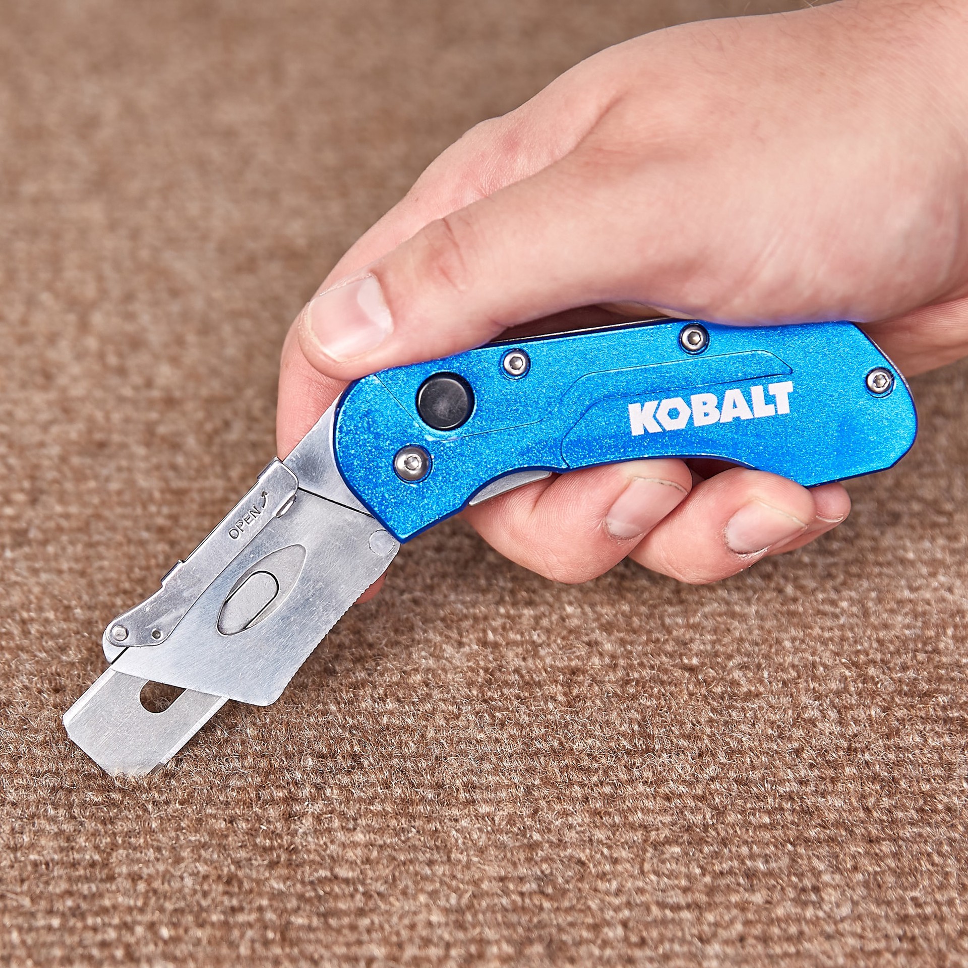 slide 3 of 3, Kobalt Carpet 2.25-in 11 -Blade Folding Utility Knife, 1 ct