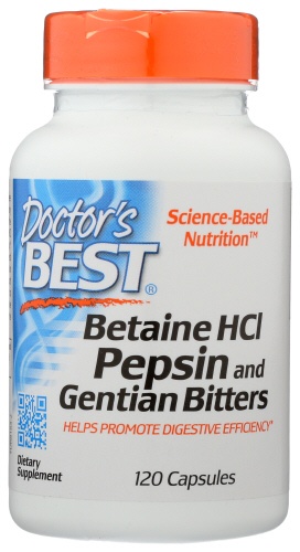 slide 1 of 1, Doctor's Best Betaine Hcl Pepsin & Gentian Bitters Dietary Supplement, 120 ct