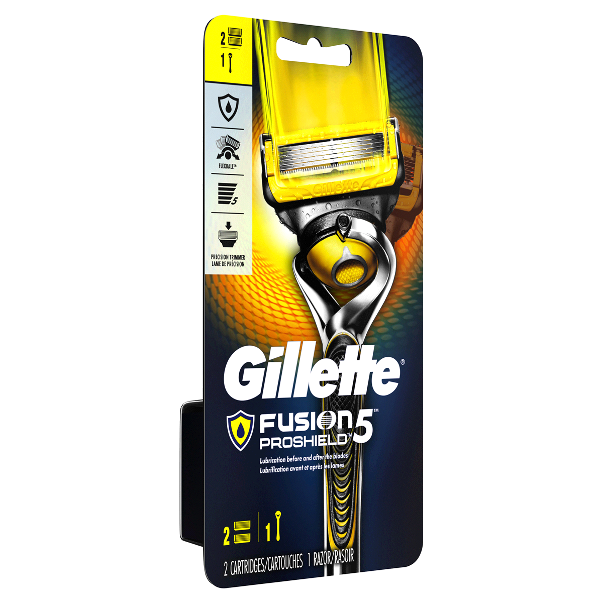 slide 10 of 11, Gillette ProGlide Shield Men's Razor Handle + 2 Blade Refills, 1 ct