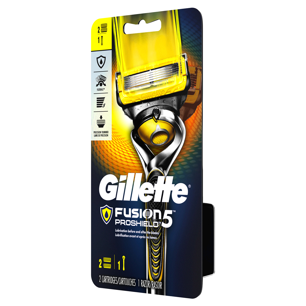 slide 7 of 11, Gillette ProGlide Shield Men's Razor Handle + 2 Blade Refills, 1 ct