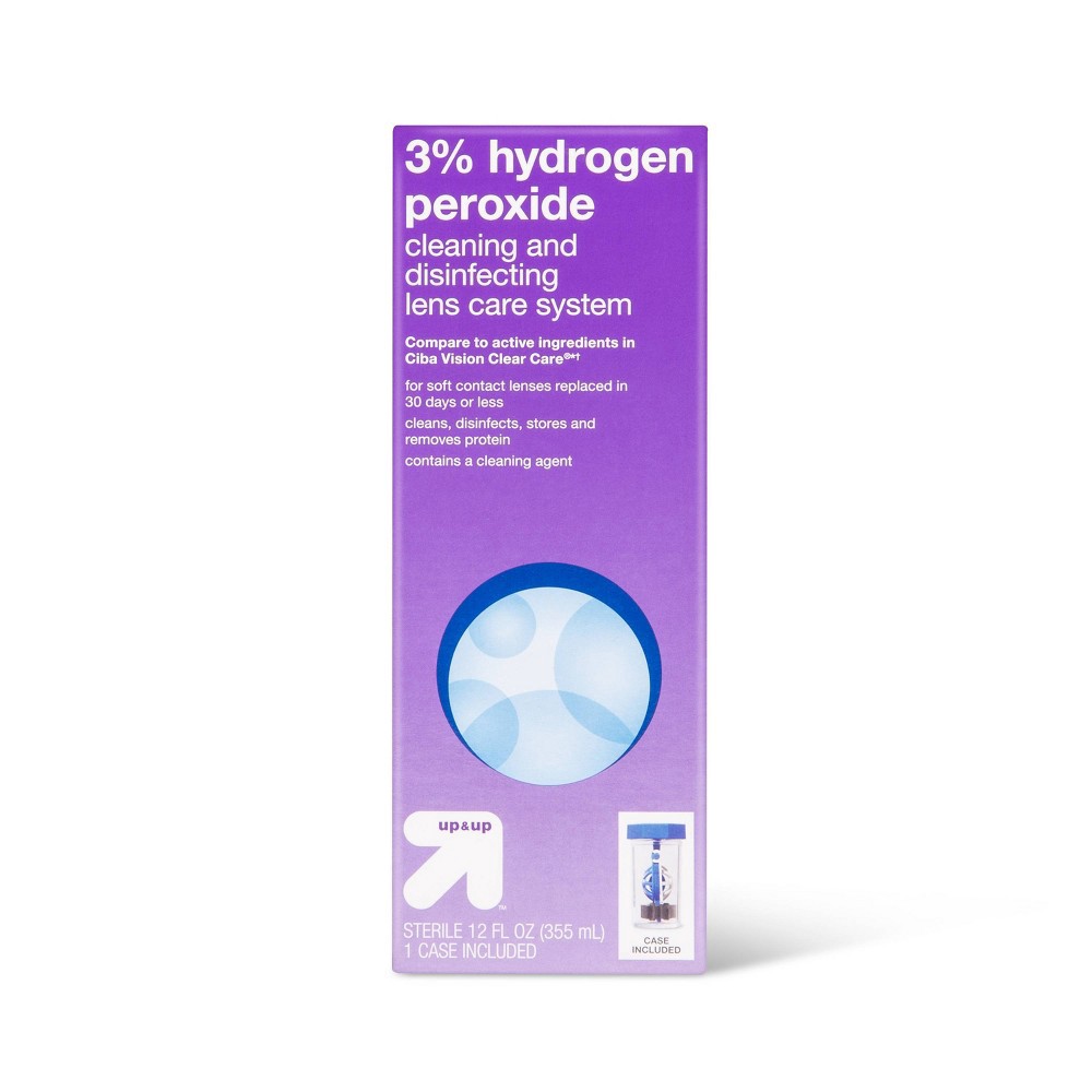 slide 2 of 6, Peroxide Contact Solution - 12oz - up & up, 12 oz