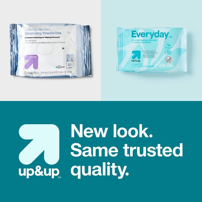 slide 6 of 7, Everyday Ultra-Soft Makeup Remover Cleansing Towelettes - Scented - 25ct - up&up™, 25 ct