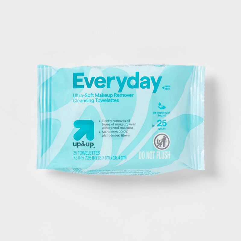 slide 1 of 7, Everyday Ultra-Soft Makeup Remover Cleansing Towelettes - Scented - 25ct - up&up™, 25 ct