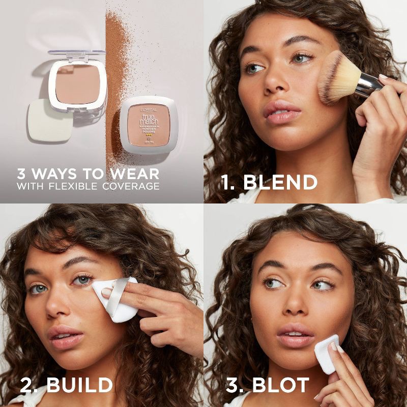 slide 7 of 7, L'Oreal Paris True Match Makeup Super Blendable Oil-Free Pressed Powder - N7 Classic Tan - 0.33oz, 0.33 oz