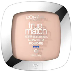 L'Oreal Paris True Match Makeup Super Blendable Oil-Free Pressed Powder - C2 Ivory - 0.33oz: Aluminum-Free, Phthalate-Free, Shine Control