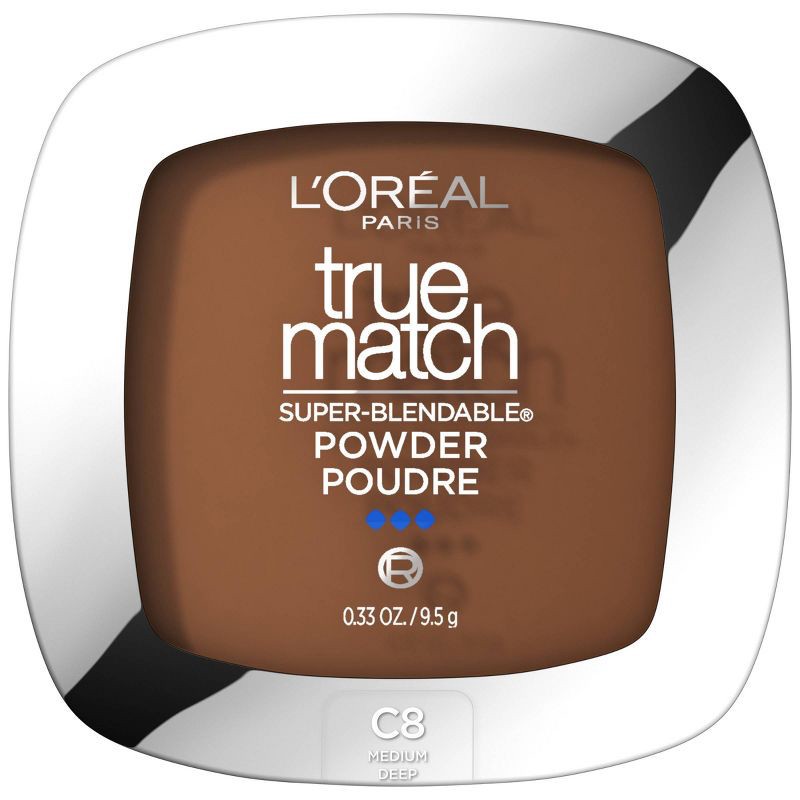 slide 1 of 7, L'Oreal Paris True Match Makeup Super Blendable Oil-Free Pressed Powder - C8 Cocoa - 0.33oz, 0.33 oz