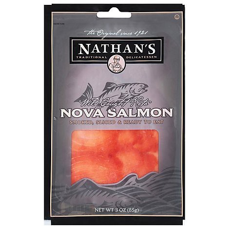 slide 1 of 1, Nathan's Nova Salmon Sliced Smoked - 3 Oz, 3 oz