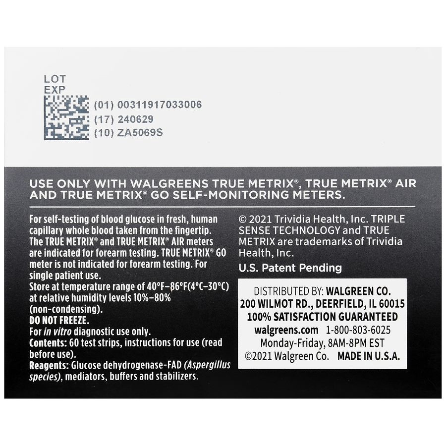 slide 4 of 5, Walgreens True Metrix Self-Monitoring Blood Glucose Test Strips, 60 ct