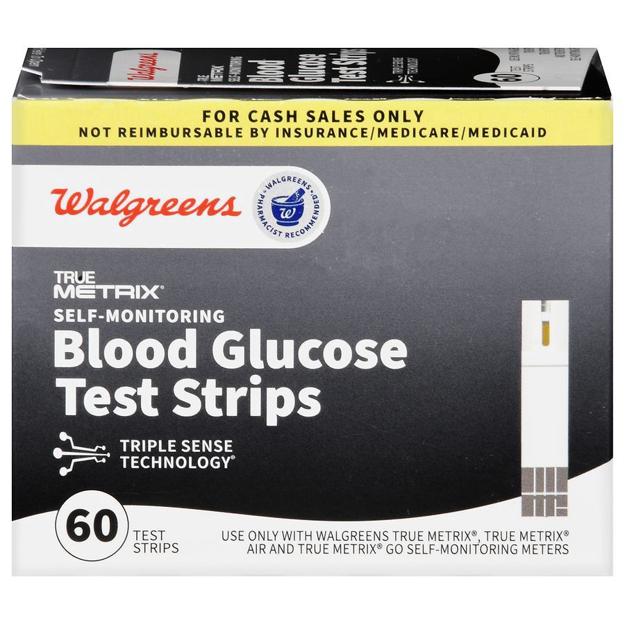 slide 1 of 5, Walgreens True Metrix Self-Monitoring Blood Glucose Test Strips, 60 ct