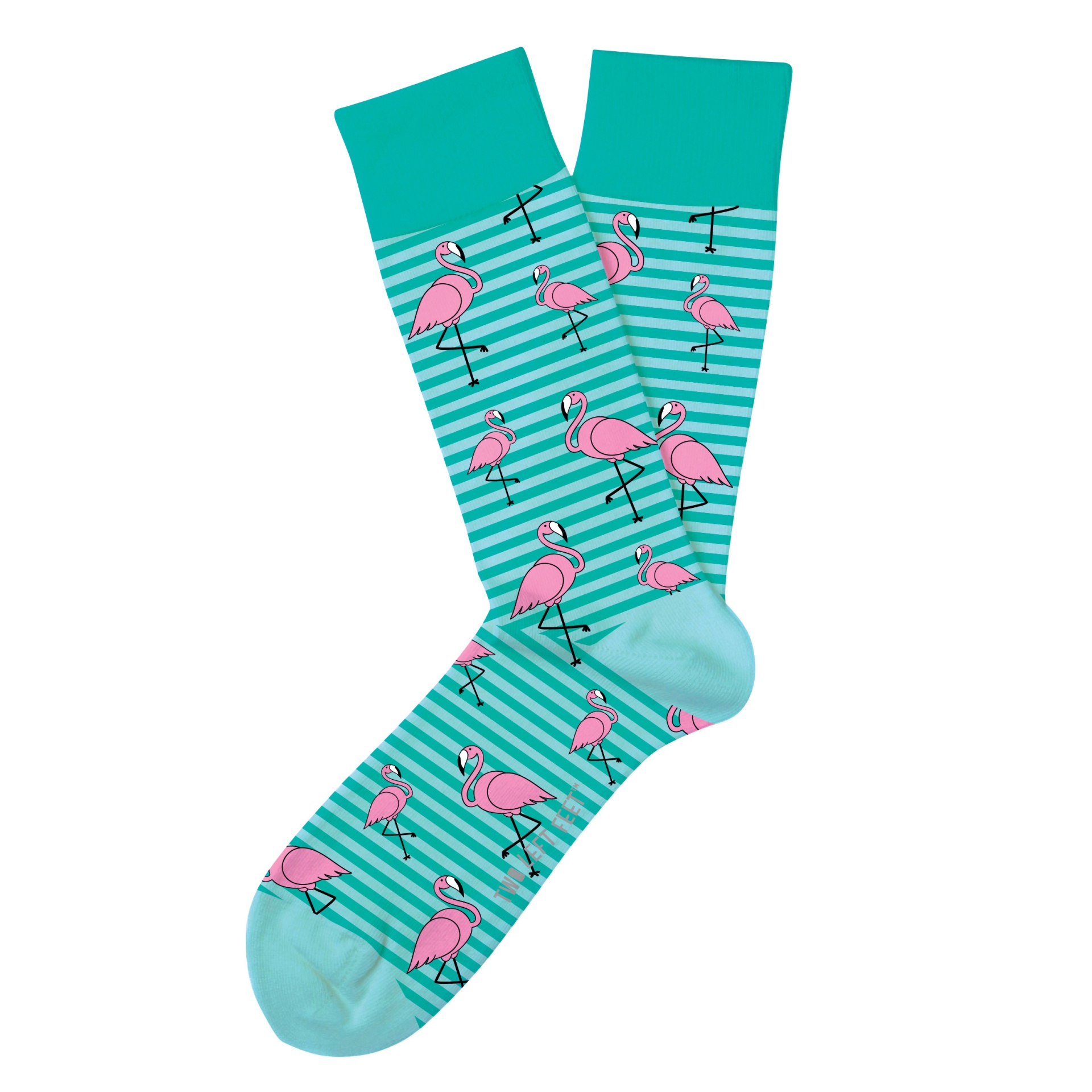 slide 1 of 1, Two Left Feet Funky Flamingo Small Feet Socks, 1 pair