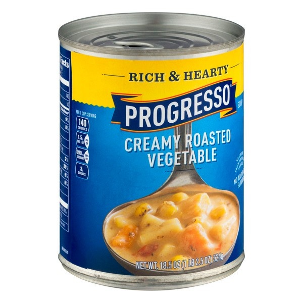 slide 1 of 3, Progresso Rich & Hearty Creamy Roasted Vegetable Soup, 18.5 oz