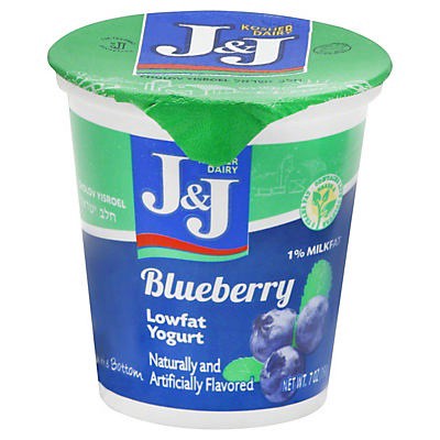 slide 1 of 3, J&J Blueberry Lowfat Yogurt, 7 oz