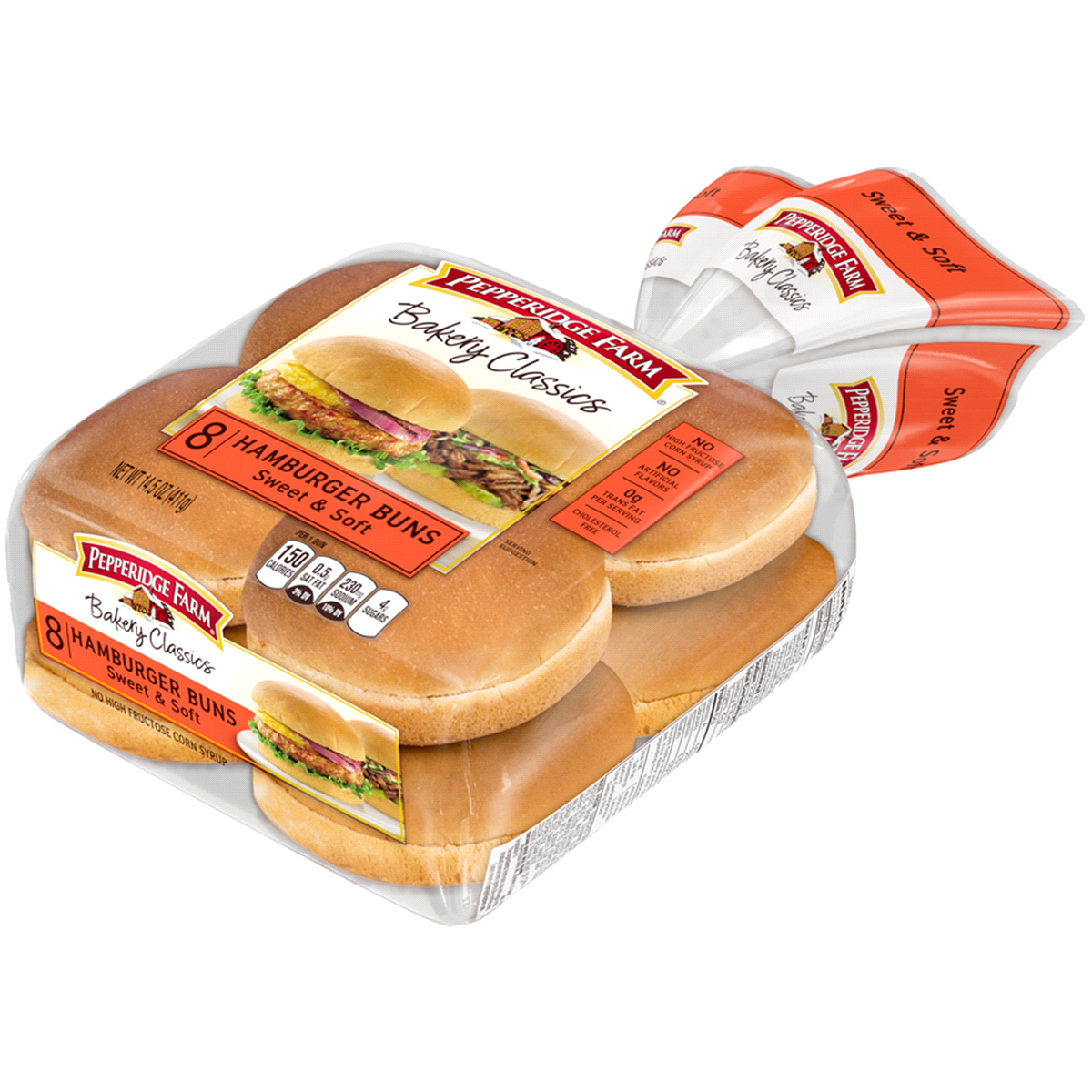 slide 3 of 3, Pepperidge Farm Sweet Hawaiian Hamburger Buns, 8-Pack Bag, 8 ct; 14.5 oz