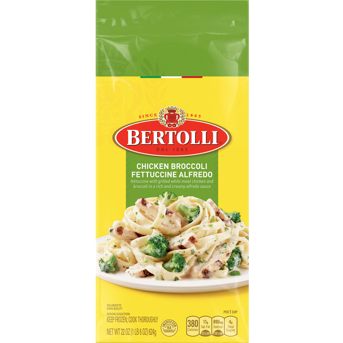 slide 1 of 1, Bertolli Chicken Broccoli Fettuccine Alfredo Frozen Meal, 22 oz