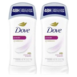 Dove Beauty Powder 48-Hour Invisible Solid Antiperspirant & Deodorant Stick - 1.6oz/2pc