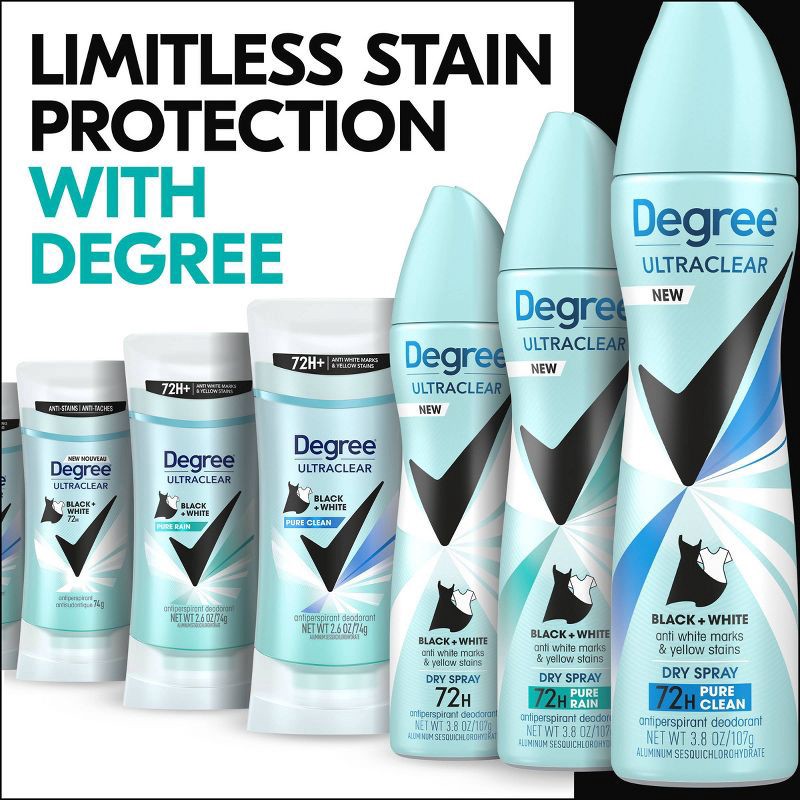 slide 4 of 8, Degree Ultraclear Black + White Pure Clean 72-Hour Solid Antiperspirant & Deodorant - 2.6oz, 2.6 oz