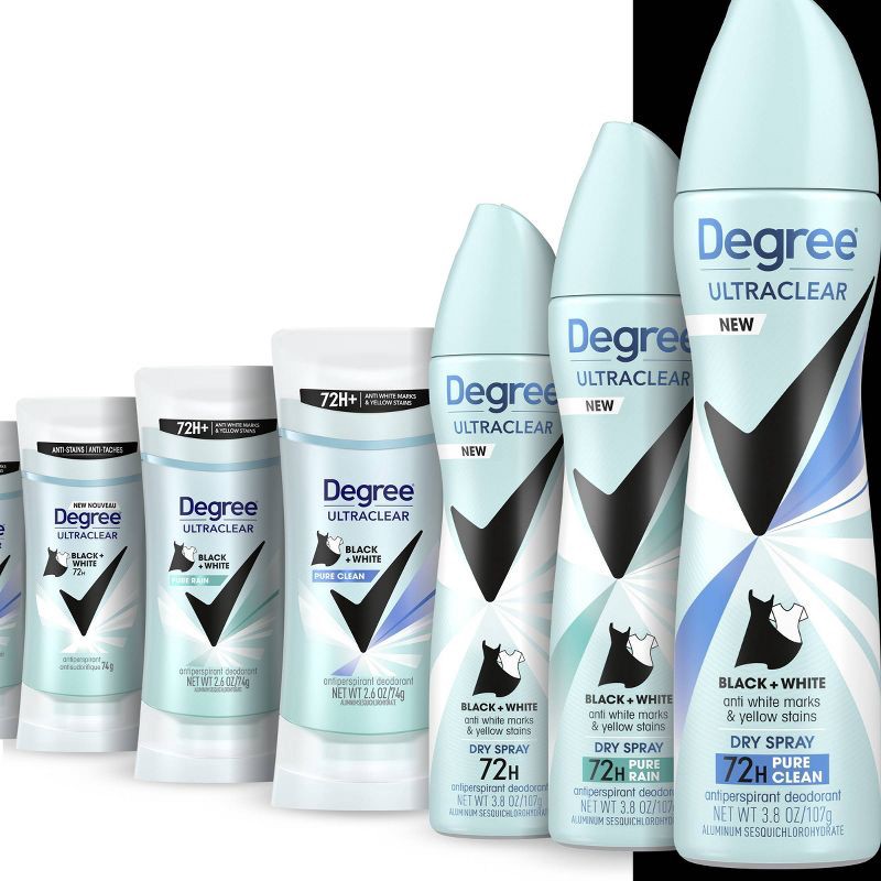 slide 8 of 8, Degree Ultraclear Black + White Pure Clean 72-Hour Solid Antiperspirant & Deodorant - 2.6oz, 2.6 oz