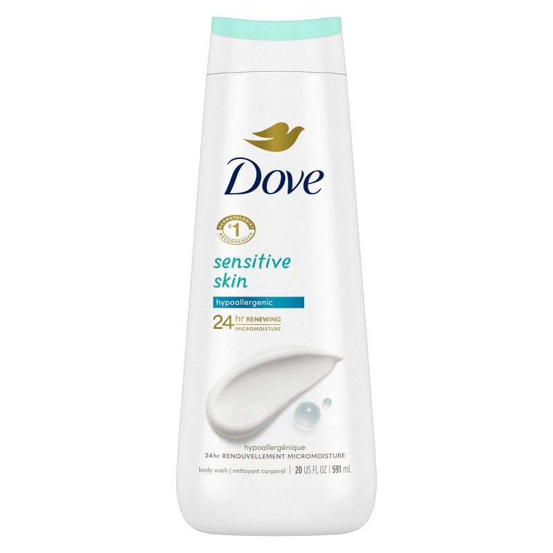 slide 2 of 8, Dove Beauty Dove Sensitive Skin Hypoallergenic Body Wash - 20 fl oz, 20 fl oz