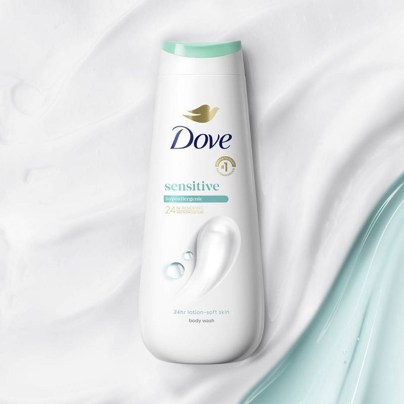 slide 4 of 11, Dove Beauty Dove Sensitive Skin Body Wash Gentle Hypoallergenic Formula 24hr Lotion-Soft Skin - 20 fl oz, 20 fl oz