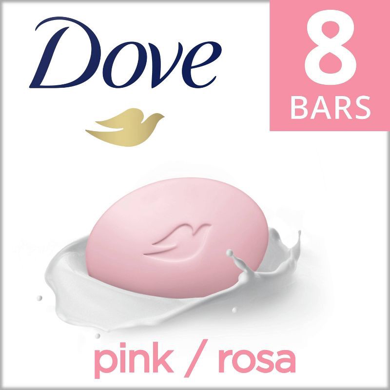 slide 1 of 7, Dove Beauty Pink Deep Moisture Beauty Bar Soap - 8pk - 3.75oz each, 8 ct, 3.75 oz