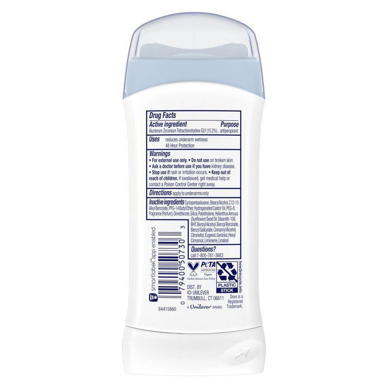 slide 2 of 6, Dove Beauty Original Clean 48-Hour Women's Antiperspirant & Deodorant Stick - 2pc/2.6oz, 2 ct; 2.6 oz