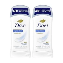 Dove Beauty Original Clean 48-Hour Women's Antiperspirant & Deodorant Stick - 2pc/2.6oz