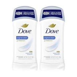 Dove Beauty Original Clean 48-Hour Women's Antiperspirant & Deodorant Stick - 2pc/2.6oz