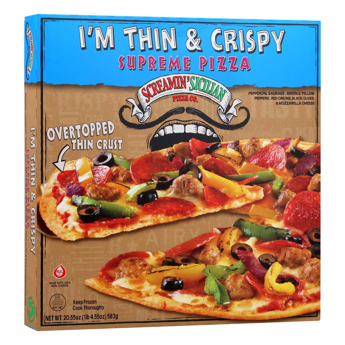 slide 10 of 11, Screamin' Sicilian I'm Thin & Crispy Supreme Pizza 20.55 oz, 20.55 oz