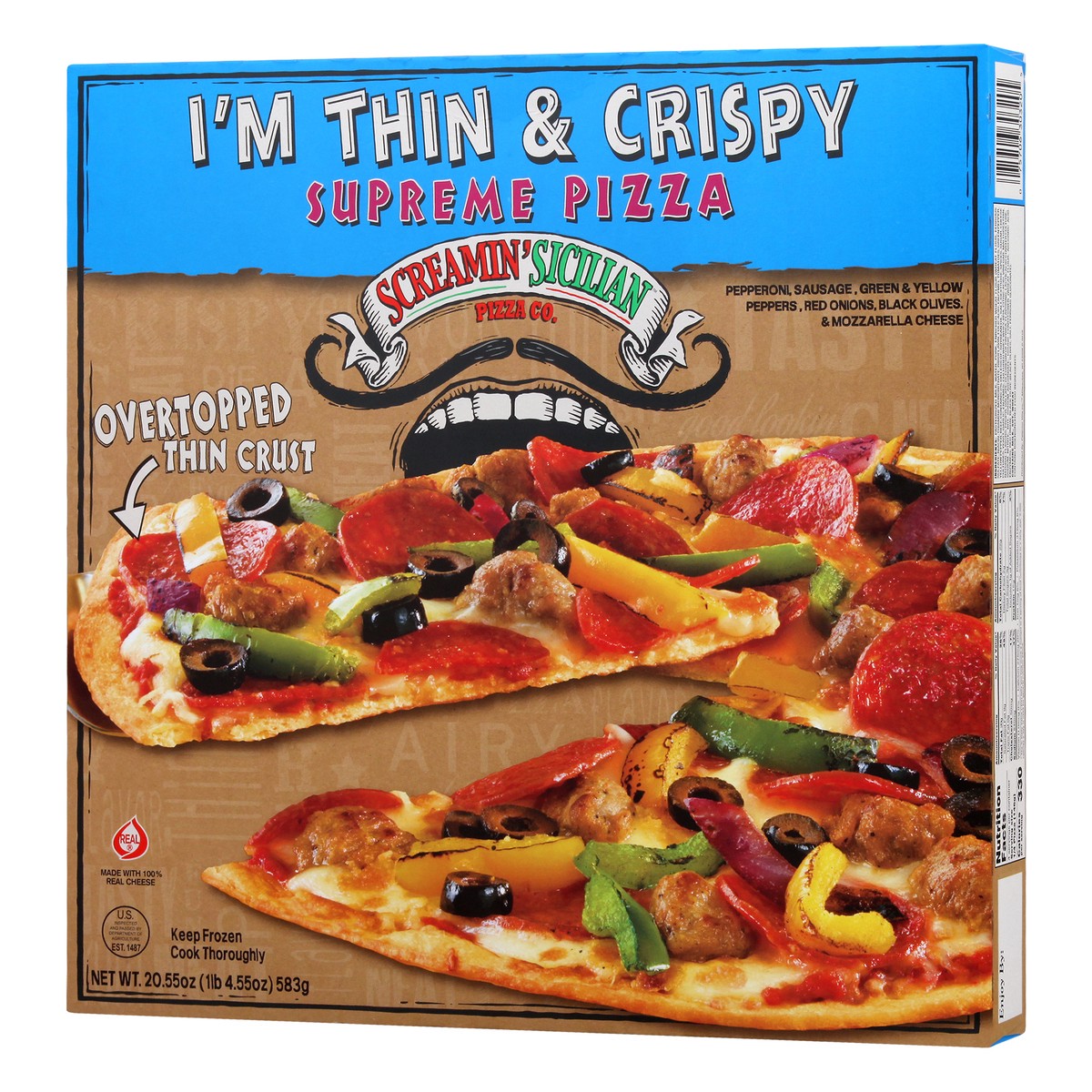 slide 9 of 11, Screamin' Sicilian I'm Thin & Crispy Supreme Pizza 20.55 oz, 20.55 oz