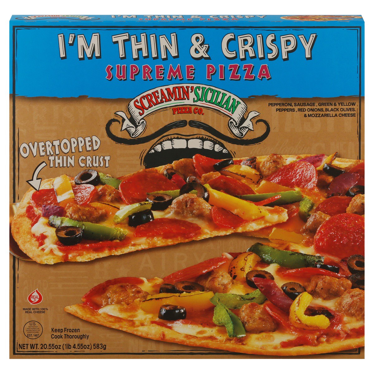 slide 1 of 11, Screamin' Sicilian I'm Thin & Crispy Supreme Pizza 20.55 oz, 20.55 oz