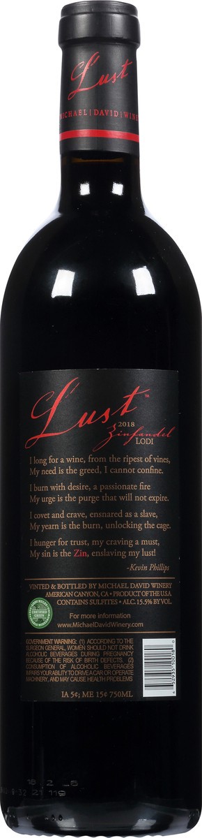 slide 3 of 9, Michael David Winery Lust Zinfandel, 750 ml
